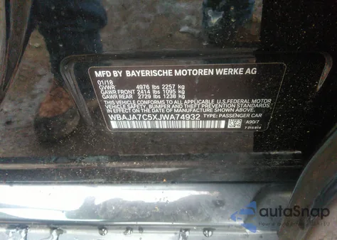 2018 BMW 530I xDrive from USA, damaged, VIN WBAJA7C5XJWA74932